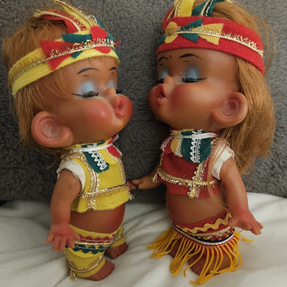 Source Unknown Vibrant Kids Dolls Pair